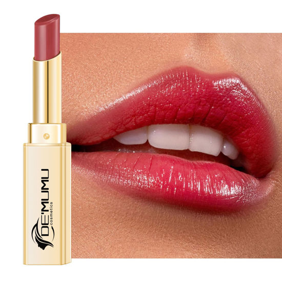 Picture of DE'MUMU Red Lipstick for Women Hydrating Lipstick Glossy Moisture Lip Gloss Sheer-Medium Coverage Moisturing Tinted Lip Balm for Dry Lips (DM98 Cherry Plum)