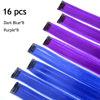 Picture of 16Pcs Color Clip in Hair Extensions Purple Blue Multiple Color Hair 20inch Colorful Straight Fashion Clip on Hairpieces for Girls Women(Purple + Blue)