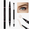 Picture of Eyebrow Pencil Makeup Kit, with Waterproof 2-IN-1 Microblading Eyebrow Pen, Eyebrow Pomade, Eyeliner and Dual-ended Eyebrow Brush, Brow Pencil Kit for Natural Eyebrows - Soft Brown