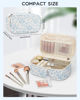 Picture of Relavel Travel Makeup Bag, Small Floral Cosmetic Bag with Makeup Brush Compartment, Portable Makeup Pouch for Women, Double Layer Makeup Organizer Bag Cute Toiletry Bag