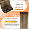 Picture of Full Shine Ombre Clip in Hair Extensions Brown Balayage Human Hair Fading to Medium Brown Mix Champagne Blonde Real Hair Clip in Extensions 4/24/4 Hair Color,7Pcs 20 Inch
