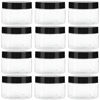 Picture of TUZAZO 1 Oz Small Plastic Container Jars with Lids and Labels BPA Free, Empty Round Clear Cosmetic Containers Plastic Slime Jars for Lotion, Cream, Ointments, Samples, Makeup, Travel Storage (12 Pack)