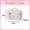 Picture of uekeboag Large Travel Quilted Makeup Bag for Women, Floral Cotton Cosmetic Bag, Coquette Aesthetic Floral Toiletry Organizer Bag (07PinkRose)