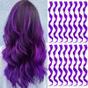 Picture of TOFAFA 16 Pcs Colored Hair Extensions Curly Wavy Clip in Synthetic Hairpiece Streak for Girls Women Kid, Multi-colors Party Highlights Cosplay Festival Gift(Purple)