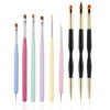 Picture of FULINJOY 6 PCS Nail Art Brushes Set with 3 PCS Nail Painting Brushes, Double Ended Brush and Dotting Tool Kit, Nail Art Design Tools