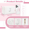 Picture of Personalized Birthday Gifts Initial Letter Makeup Bag for Women,Pearl Rhinestone Patch Cosmetic Bag Toiletry Bag,Pink Cute Preppy Pencil Pouch,Monogram Valentines Day Gift for Girls Mom Friend Wife,J
