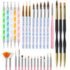 Picture of 31PCS Nail Art Brushes, Nail Art Tool Set, Double Ended Nail Dotting Tools, Nail Dust Brush, Striping Nail Art Brushes for Long Lines, Nail Drawing Pen For Nail Design