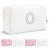 Picture of Personalized Birthday Gifts Initial Letter Makeup Bag for Women,Pearl Rhinestone Patch Cosmetic Bag Toiletry Bag,Pink Cute Preppy Pencil Pouch,Monogram Valentines Day Gift for Girls Mom Friend Wife,O