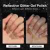 Picture of GAOY Reflective Glitter Gel Nail Polish Set, 6 Colors Including Red Brown Blue Holographic Glitter Gel Polish Kit UV LED Soak Off Sparkly Home DIY Manicure Nail Salon Shiny Varnish