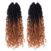 Picture of Toyotress Yanky Twist Crochet Hair - 12 Inch 2 Packs (30 Strands/Pcs) Fluffy Spring Mini Twist Short Bob Passion Twist, Ombre Brown Pre-Looped Crochet Braids Braiding Hair (12 Inch, 2P-OT30)