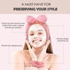 Picture of Ayesha Spa Headband and Wristband Set for Skincare Washing Face,Makeup Headband Wrist Cuffs for Preppy Skincare Get Ready Headband for Women Girl (Pink set)