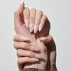 Picture of GLAMERMAID Press on Nails Medium Almond, Shiny Shimmer Nude with Marbling Glue on Gel Nails, 24Pcs Short Stiletto Acrylic False Nails Kits Reusable UV Finish Full Cover Stick on Nails for Women Gifts