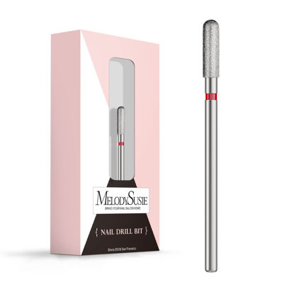 Picture of MelodySusie 3mm Rounded Top Barrel Cuticle Clean Nail Drill Bit 3/32'', Professional Safety Carbide Diamond Under Nail Cleaner for Cuticle Dead Skin Nail Prepare, Beginners Bits, Series Bit-S, Fine