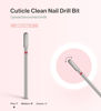 Picture of MelodySusie 3mm Rounded Top Barrel Cuticle Clean Nail Drill Bit 3/32'', Professional Safety Carbide Diamond Under Nail Cleaner for Cuticle Dead Skin Nail Prepare, Beginners Bits, Series Bit-S, Fine