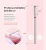 Picture of MelodySusie 3mm Rounded Top Barrel Cuticle Clean Nail Drill Bit 3/32'', Professional Safety Carbide Diamond Under Nail Cleaner for Cuticle Dead Skin Nail Prepare, Beginners Bits, Series Bit-S, Fine
