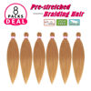 Picture of Dorsanee Honey Blonde Braiding Hair Pre Stretched 20 Inch 6 Packs Braiding Hair Extensions for Crochet Box Braids Twists Locs Hair Itch Free Soft Yaki Texture Hot Water Setting (20inch,#27)