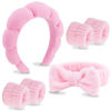 Picture of VELSCRUN 6 Pack Hairband, Pink Microfiber Spa Headband, Makeup Headband, Face Wash Bow Tie Headband, Skincare Headbands for Women Girls Hair Accessories Gifts
