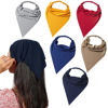 Picture of 6 Pack Hair Scarf Headband for Women - Elastic Hair Kerchief Large Boho Triangle Bandana Head Scarf with Clips Non Slip Solid Color Headbands Hair Scarves for Teen Girls