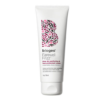 Picture of Briogeo Farewell Frizz Blow Dry Perfection & Heat Protectant Crème, Anti Frizz Hair Cream with Argan Oil for Styling, Silicone-free, Heat Protectant, Smooths Hair, Vegan, Cruelty-Free, 4 fl oz