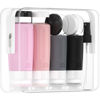 Picture of Morfone 16 Pack Silicone Travel Bottles Set for Toiletries TSA Approved Travel Containers Leakproof Squeezable Refillable Accessories 2oz 3oz for Shampoo Conditioner Lotion Liquids (Black Pink)