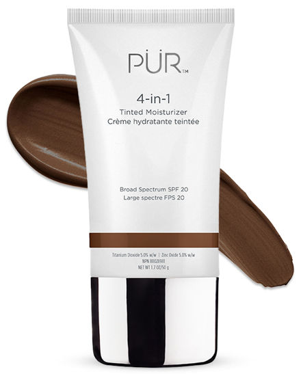 Picture of PUR Beauty 4-in-1 Tinted Moisturizer with SPF 20 - Hydrating Skin Tint Face Moisturizer, Primer & Foundation with Shea Butter, Aloe Vera & Vitamin B3 - Vegan Friendly, Paraben Free (Chestnut)