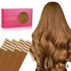 Picture of WENNALIFE Tape in Hair Extensions Human Hair, 20pcs 50g 18 inch Auburn Ginger Remy Hair Extensions Straight Human Hair Tape in Extensions Skin Weft Tape Extensions Human Hair