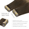 Picture of WENNALIFE Tape in Hair Extensions Human Hair, 20pcs 14 inch 50g Ombre Walnut Brown to Ash Brown and Bleach Blonde Remy Tape Hair Extensions Real Human Hair Tape Extensions Coloured Hair Extensions