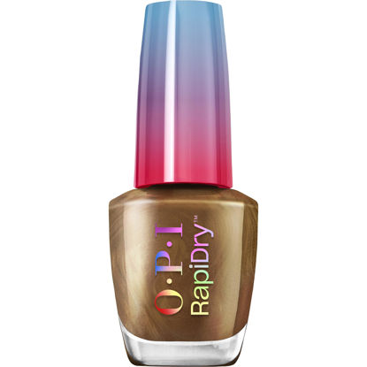 Picture of OPI RapiDry Fast Foodie | Opaque Bright Brown Shimmer Quick Dry Nail Polish | Vegan, Smudge Proof, Fast Drying