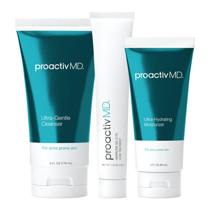 Picture of Proactiv MD Adapalene Gel Acne Treatment 90 Days Kit, Green Tea Face Cleanser and Moisturizer with Hyaluronic Acid, White