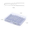 Picture of U Shaped Hair Pins, IKOCO 2.4 inch Bun Pins Silver Hair Pins for Women with Storage Box