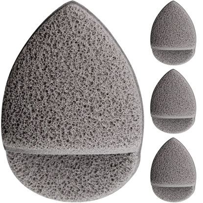 Picture of KOL Face Scrubber, Premium Charcoal and Vitamin E Infused Facial Cleansing and Exfoliating Pads for Daily Cleaning and Makeup Removal, 3 Count