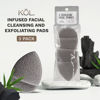 Picture of KOL Face Scrubber, Premium Charcoal and Vitamin E Infused Facial Cleansing and Exfoliating Pads for Daily Cleaning and Makeup Removal, 3 Count