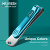 Picture of MR.GREEN Nail Clippers Curved Blades Fingernail Cutter Nippers Manicure Scissors Stainless Steel Pedicure Tools with Nail Flies (Medium-Blue)