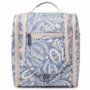 Picture of Narwey Small Hanging Toiletry Bag Women Travel Makeup Bag Organizer Toiletries Bag for Travel Size Essentials Accessories Cosmetics (Medium, Blue Leaf)