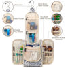 Picture of Narwey Small Hanging Toiletry Bag Women Travel Makeup Bag Organizer Toiletries Bag for Travel Size Essentials Accessories Cosmetics (Medium, Blue Leaf)