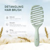 Picture of Ecoed Detangler Brush, Vented Detangling Brush for Curly, Thick, and Straight Hair, Dry and Wet, Quick Smoothing for Women and Men, Eco-Friendly & Sustainable Material (Green)