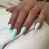 Picture of Spring Mint Green Press on Nails Medium Stiletto Almond,KQueenest Glossy Acrylic Nails Kit Reusable Fake Nails Feature Protective UV Coating for Women Nail Art Manicure in 24PCS