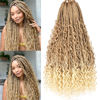 Picture of Beverlee 24 Inch Boho Box Braids 8 Packs Goddess Box Braids Crochet Hair Bohemian Hippie Braids Braiding Hair Box Braids with Curly Ends Messy Pre-looped Synthetic Crochet Hair for Women 27/613#
