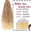 Picture of Beverlee 24 Inch Boho Box Braids 8 Packs Goddess Box Braids Crochet Hair Bohemian Hippie Braids Braiding Hair Box Braids with Curly Ends Messy Pre-looped Synthetic Crochet Hair for Women 27/613#