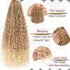 Picture of Beverlee 24 Inch Boho Box Braids 8 Packs Goddess Box Braids Crochet Hair Bohemian Hippie Braids Braiding Hair Box Braids with Curly Ends Messy Pre-looped Synthetic Crochet Hair for Women 27/613#