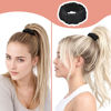 Picture of Vrose Flosi 7 Pcs No Damage Ponytail Holders - Real Black Seamless Hair Ties - Hair Accessories With All Day Hold - No Snagging, Dents, or Breakage Hair Tie