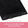 Picture of GOO GOO Wire Hair Extensions Human Hair, 1 Jet black Natural 18inch 95g, Invisible Wire Hair Extensions with Transparent, Seamless Fish Line Hairpiece