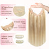 Picture of GOO GOO Wire Hair Extensions Human Hair, 18A/613A Dark Blonde mix Bleach Blonde Highlighted 16inch 95g, Invisible Wire Hair Extensions with Transparent, Seamless Fish Line Hairpiece