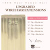 Picture of GOO GOO Wire Hair Extensions Human Hair, 17/22/60 Ash Blonde with Golden Blonde and Platinum Blonde Balayage 14inch 105g, Invisible Wire Hair Extensions with Transparent, Seamless Fish Line Hairpiece