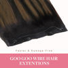 Picture of GOO GOO Wire Hair Extensions Human Hair, 1B/6/1B Natural Black with Chestnut Brown Balayage 16inch 125g, Invisible Wire Hair Extensions with Transparent, Seamless Fish Line Hairpiece