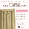 Picture of GOO GOO Wire Hair Extensions Human Hair, 16/22 Light Blondewith mix Golden Blonde Highlighted 16inch 125g, Invisible Wire Hair Extensions with Transparent, Seamless Fish Line Hairpiece