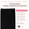 Picture of GOO GOO Wire Hair Extensions Human Hair, 1 Jet black Natural 20inch 140g, Invisible Wire Hair Extensions with Transparent, Seamless Fish Line Hairpiece