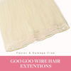 Picture of GOO GOO Wire Hair Extensions Human Hair, 60C Platinum Blonde 16inch 95g, Invisible Wire Hair Extensions with Transparent, Seamless Fish Line Hairpiece