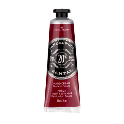 Picture of La Chatelaine 20% Shea Butter Hand Cream Travel Size, Men, Unisex, Organic Argan Oil, Moisturizing, Nourishing, Extra-Rich Hand Lotion, Made in France, Paraben Free, 1 oz / 30ml (Sandalwood)