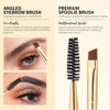Picture of Docolor Eyebrow Brush Duo Eyebrow Spoolie Professional Angled Eye Brow Brush Perfect for Lining and Shaping Brows, Spoolie for Brows or Lashes White